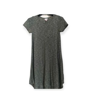 LuLaRoe green/gray Carly Pocket Dress XXS